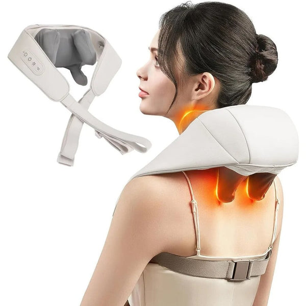 ANZEH.PK 5D Kneading Wearable Neck & Shoulder Massager with Heat, Portable Shiatsu Electric Massager for Pain Relief and Relaxation, Deep Tissue Back, Neck, and Shoulder Massage Pillow
