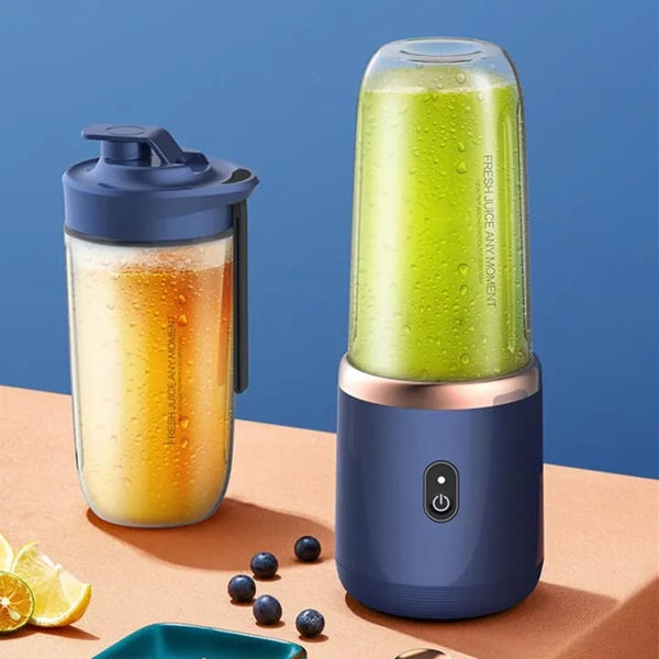 Portable Blender Bottle Electric 6 Blades Multifunction Juicer with 2 glass & Lid 500ml Random Colours