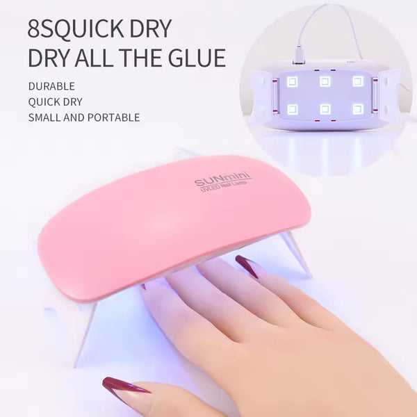 LULAA Foldable Mini UV LED Nail Lamp Portable Gel Light Mouse Shape Pocket Size Nail Dryer for All Gel Polish and Home Salon