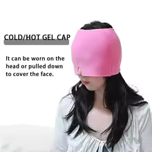 Migraine Relief Cap – Headache Relief Hat For Migraine Relief, Tension, One Size Fits All Headache Cap With Reusable Ice Gel Pack For Puffy Eyes, Stress Relief ( Random Color )